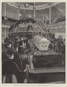 Le défunt M. C H Spurgeon, vue du Cercueil dans le Tabernacle Métropolitain, 9 février 1892