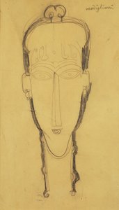 Tête de caryatide avec une coiffe