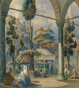 Cour de la mosquée Sultan Bayezid à Constantinople