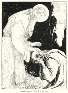 Festus tomba à genoux (gravure) - Amelia M. (attr.to) Bowerley or Bauerle