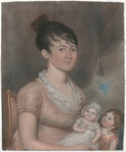 Anna Margaret Blake et ses deux enfants - American 19th Century