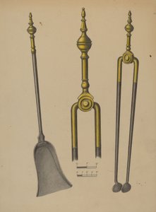 Pinces à feu et pelle - American 20th Century