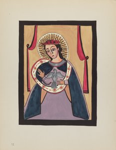 Planche 11 : Annonciation : Du portfolio "Dessins coloniaux espagnols du Nouveau-Mexique"