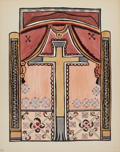 Planche 13 : Design avec croix, Chimayo : Du portfolio "Spanish Colonial Designs of New Mexico" - American 20th Century