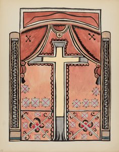 Planche 13 : Dessin avec croix : Du portfolio "Spanish Colonial Designs of New Mexico" - American 20th Century