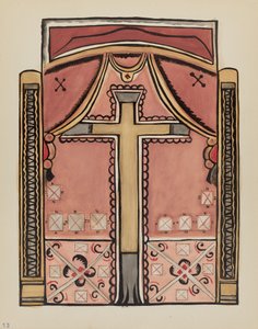 Planche 13 : Dessins avec croix, Chimayo : Du portfolio "Dessins coloniaux espagnols du Nouveau-Mexique" - American 20th Century