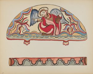 Planche 15 : La Création (Lunette) : Du portfolio "Dessins coloniaux espagnols du Nouveau-Mexique" - American 20th Century