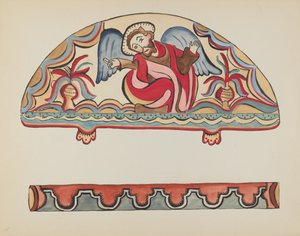 Planche 15: La Création (Lunette): Du portfolio "Designs coloniaux espagnols du Nouveau-Mexique" - American 20th Century