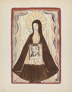 Planche 20 : Sainte Véronique : Du portfolio "Dessins coloniaux espagnols du Nouveau-Mexique"
