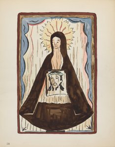 Planche 20 : Sainte Véronique : Du portfolio "Dessins coloniaux espagnols du Nouveau-Mexique"