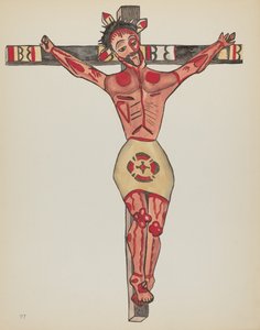 Planche 27 : Christ crucifié, Mora : Du portfolio "Dessins coloniaux espagnols du Nouveau-Mexique" - American 20th Century