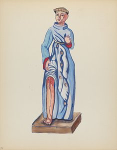 Planche 36 : Saint Roch : Du portfolio "Dessins coloniaux espagnols du Nouveau-Mexique" - American 20th Century