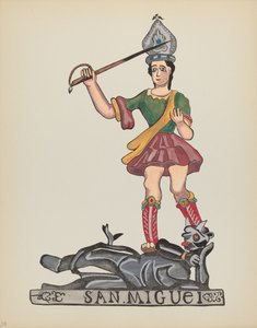 Planche 38 : Saint Michel : Du Portfolio "Dessins coloniaux espagnols du Nouveau-Mexique"