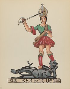 Planche 38 : Saint Michel : Du portfolio "Dessins coloniaux espagnols du Nouveau-Mexique"