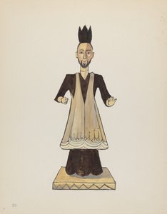 Planche 39 : St. John Nepomuk Bulto : Du portfolio "Spanish Colonial Designs of New Mexico" - American 20th Century