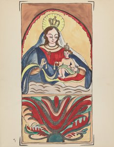 Planche 7 : Notre-Dame du Mont Carmel : Du portfolio "Dessins coloniaux espagnols du Nouveau-Mexique"