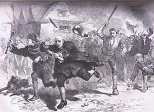 Fuite de Hutchinson devant les émeutiers, illustration de l