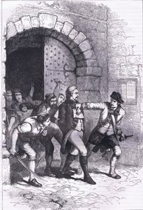 Huddy conduit de la prison pour être pendu, illustration de l