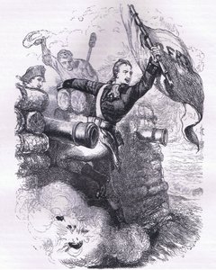 Le sergent Jasper récupère le drapeau, illustration de l