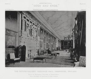 Cheminée : La Galerie des Images, Hardwick Hall, Derbyshire, Angleterre - American Photographer (after)