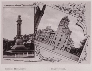 Monument Gordon ; Palais de justice (photo n/b)