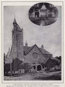 Jamestown, NY : Première Église Baptiste, vues extérieures et intérieures - American Photographer (after)