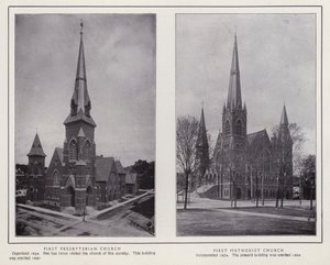 Jamestown, NY : Première église presbytérienne ; Première église méthodiste - American Photographer (after)