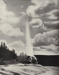 Geyser Lone Star, Yellowstone, Wyoming (photo n/b)