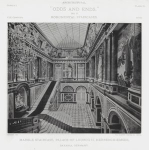 Escalier en marbre, Palais de Ludwig II, Herrenchiemsee, Bavière, Allemagne - American Photographer (after)