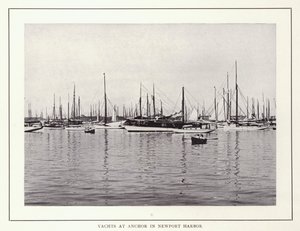 Newport, Rhode Island : Yachts ancrés dans le port de Newport