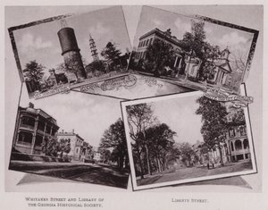Ancien Bethel des marins ; Réservoir ; Première église baptiste africaine ; Résidence Hardee ; Première église baptiste blanche ; Rue Whitaker et bibliothèque de la société historique de Géorgie ; Rue Liberty (photo en noir et blanc) - American Photographer (after)