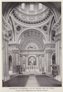 Philadelphie : Intérieur de la cathédrale de Saint-Pierre et Saint-Paul, coin des rues North Eighteenth et Summer - American Photographer (after)