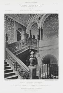 Escalier, "Hewell Grange," Bromsgrove, Worcestershire, Angleterre - American Photographer (after)