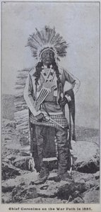 Le chef apache Geronimo sur le sentier de la guerre en 1885
