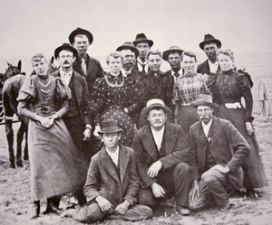 Pionniers américains, vers 1850 (photo n/b)