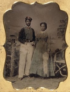 Pompier et mariée, vers 1860 - American Photographer