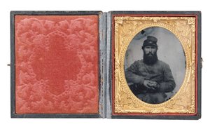 Portrait encadré du soldat Joseph Absalom Higginbotham, Co. I