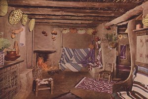 Intérieur de la maison Hopi, Grand Canyon, Arizona (photo couleur) - American Photographer
