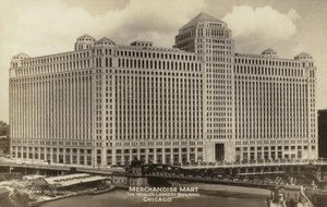 Merchandise Mart, le plus grand bâtiment du monde, Chicago, Illinois, États-Unis (photo n/b)