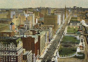 Michigan Boulevard, vue vers le nord, depuis un avion - American Photographer