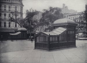 New York : Entrée du métro (photo n/b)