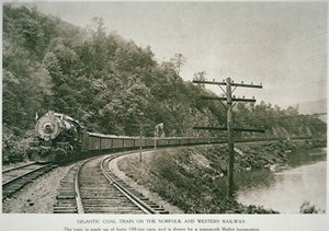 Chemin de fer Norfolk & Western, vers 1925 (photo n/b)