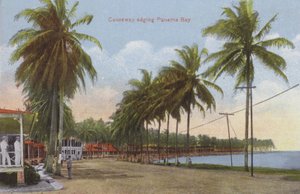Canal de Panama, chaussée bordant la baie de Panama (photo couleur)