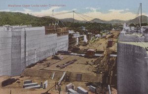 Canal de Panama, écluses supérieures de Miraflores en construction (photo couleur) - American Photographer