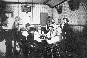 Partie de cartes dans un saloon de l