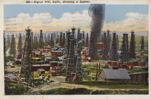 Signal Hill, Californie, montrant un Gusher (photo) - American Photographer