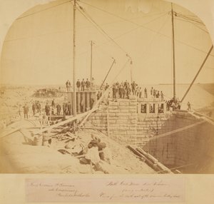 Maison de la porte sud du nouveau réservoir, Central Park, en construction - American Photographer