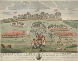 Vue correcte de la bataille près de la ville de la Nouvelle-Orléans, pub. c.1815