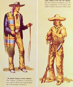 Un vaquero mexicain et un cow-boy américain - American School