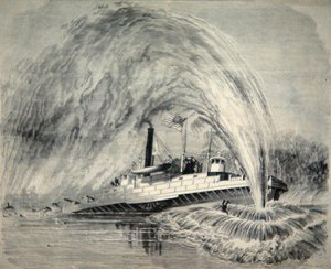 Une torpille explose sous le canonnière fédérale 
